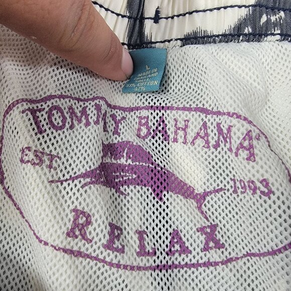 Tommy Bahama Relax Mens Large White Black Floral Swim Trunks Summer Beach Pool - Picture 3 of 10